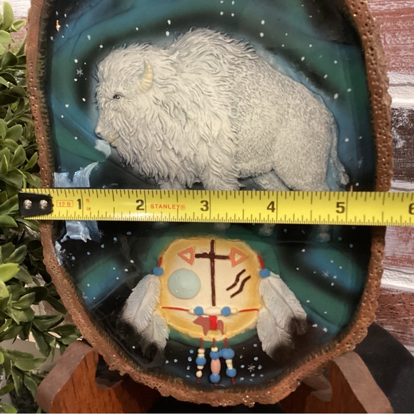 🟡 Stunning Buffalo Indian Headdress Stars & Sky Heavy Resin Wall Decor - Wow - Picture 11 of 11